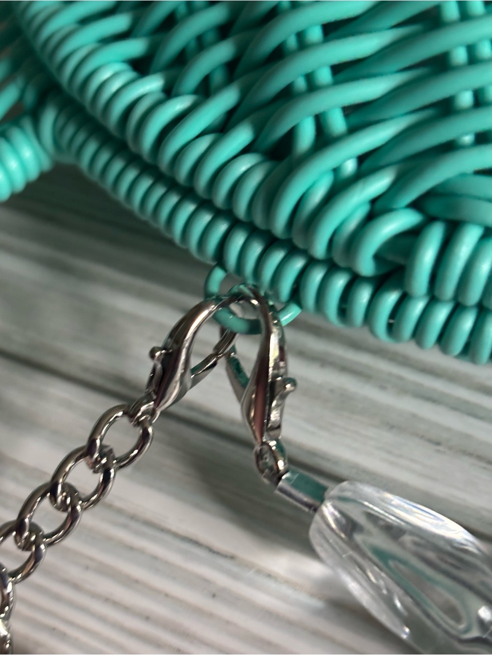 Tommy Bahama Teal Fish-Shaped Woven Bag - Picture 13 of 13
